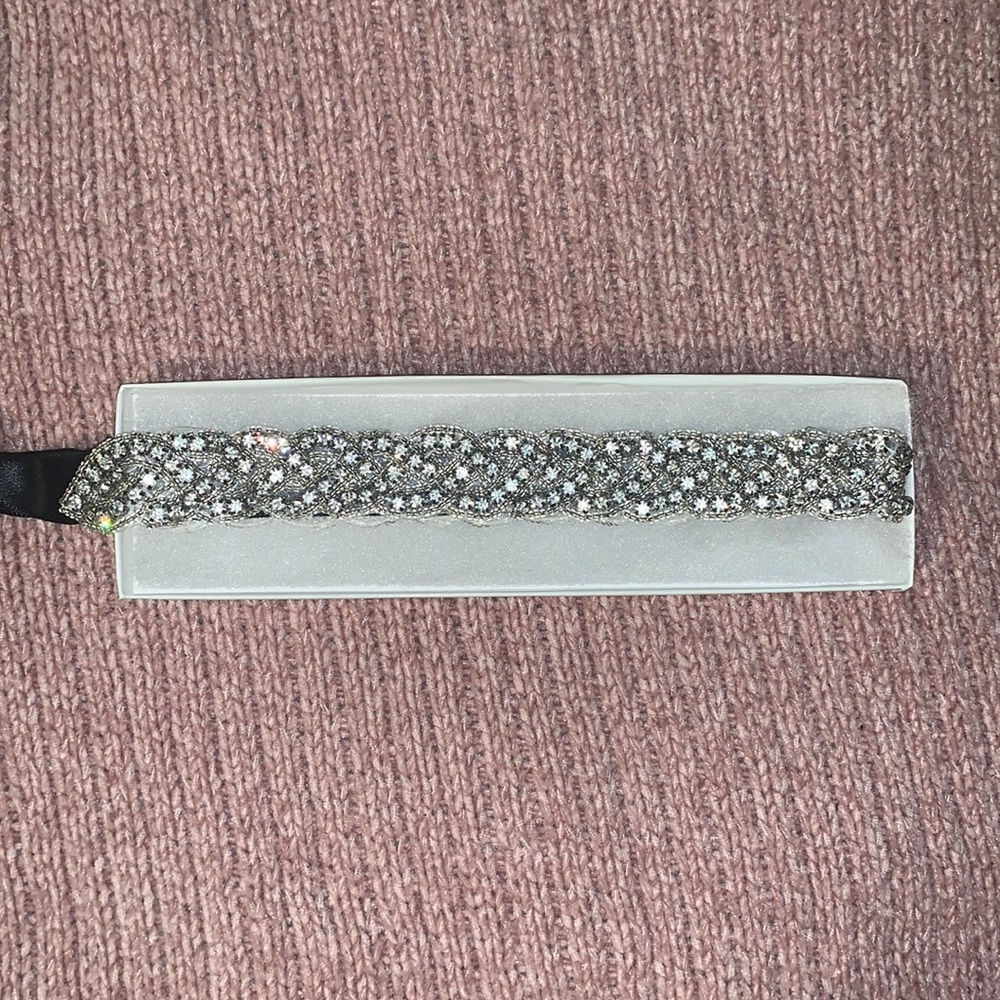 Bridal Rinestone Wedding Belt- Black sash